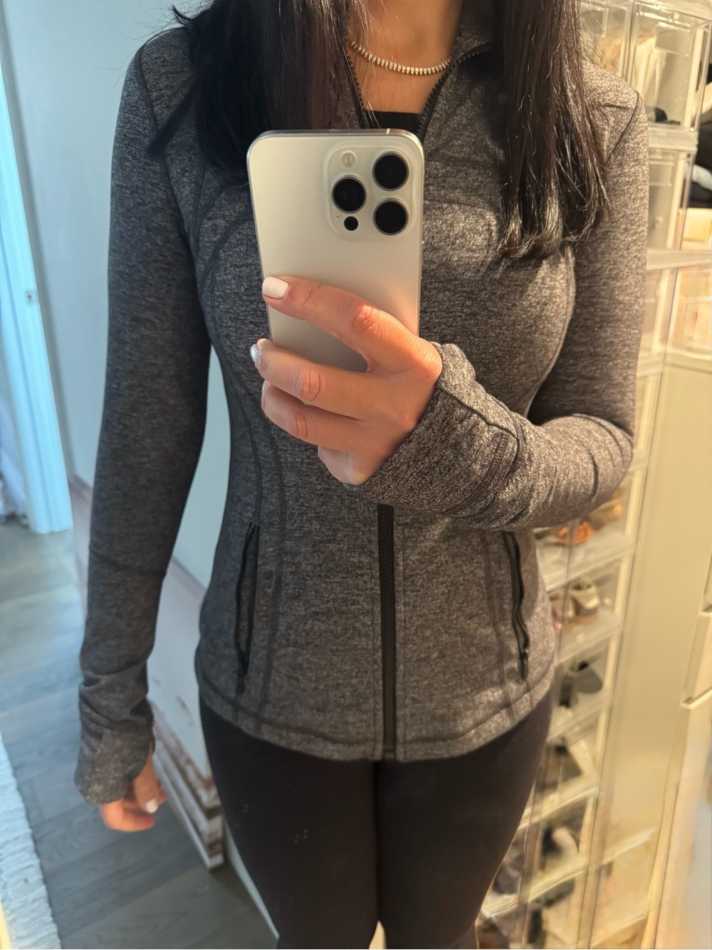 lululemon athletica Heather Gray Full-Zip Athletic Jacket